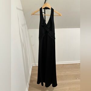 BCBG Maxazria Black Long Halter Dress